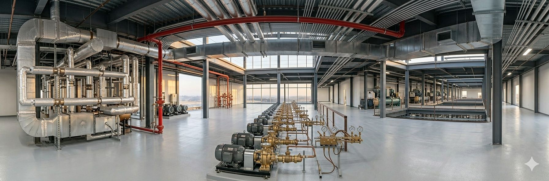 Completed MEPF pump hall — commissioned and handed over by Brilliant Approach